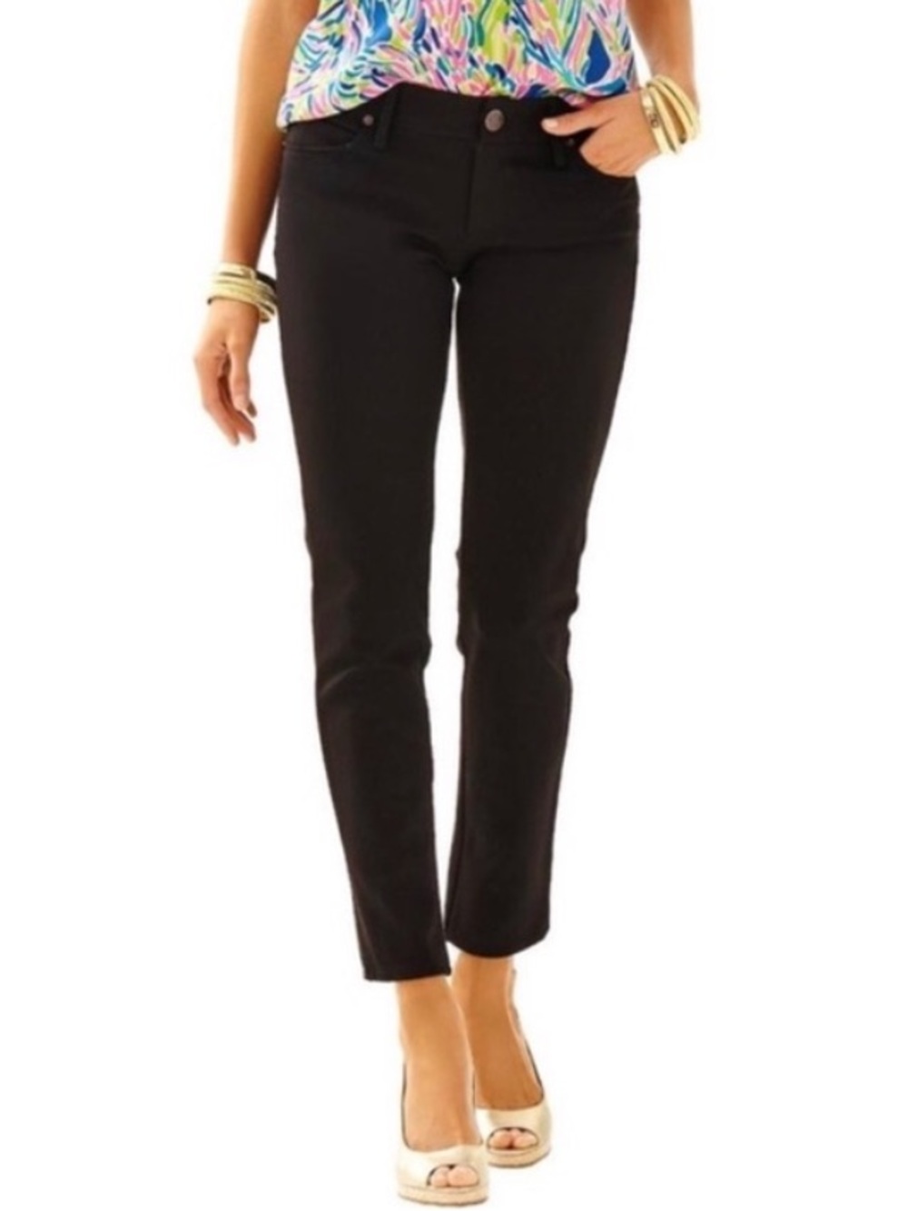 Lilly Pulitzer Black Stretch travel Jean